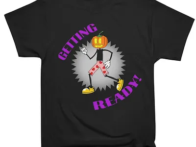 Getting Ready for Halloween 1930s 1930s animation 1930s cartoon accessories animation apparel cartoon design funny halloween illustration jack o lantern pumpkin retro rubber hose rubberhose t shirt vintage weird witty