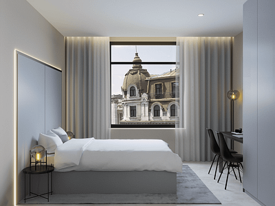 Archviz: Vision Apartments - Smokey Nordic Mood Apartment 3d 3d rendering 3d visualization apartment architectural visualization architecture architecture rendering archviz bucharest cgi hotel hotel design hotel room illustration interior architecture interior design render rendering vision apartments visualization