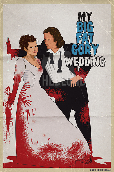 Love You To Death. Day 25. My Big Fat Gory Wedding 31daysofhalloween comedy halloween horror illustration inktober