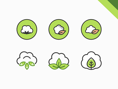 Cotton Organics – Logo Exploration baby brand cloud cotton green illustration leaf logo natural organic pastel simple colors vector white