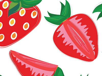 Strawberries berries fruit graphic design label design packaging design strawberries summer berries summer fruit vector illustration