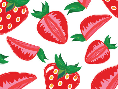 Strawberries berries fruit graphic design label design packaging design strawberries summer berries summer fruit vector illustration