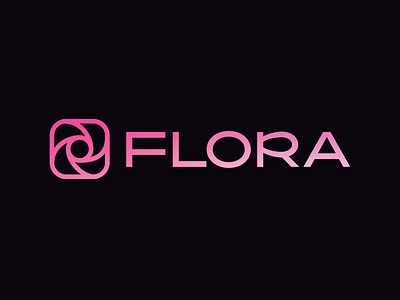 Flora abstract logo branding gradient logo logo startup logo