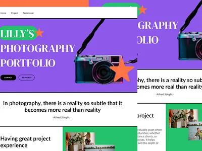 Photography Portfolio Landing Page branding graphic design photography website product design ux design web design