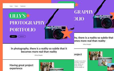 Photography Portfolio Landing Page branding graphic design photography website product design ux design web design