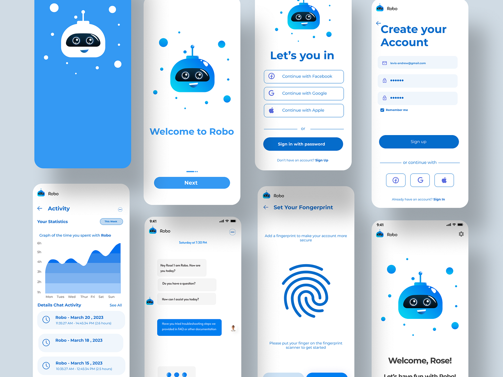 Chatbot app UI Design Figma by Saba Designs on Dribbble