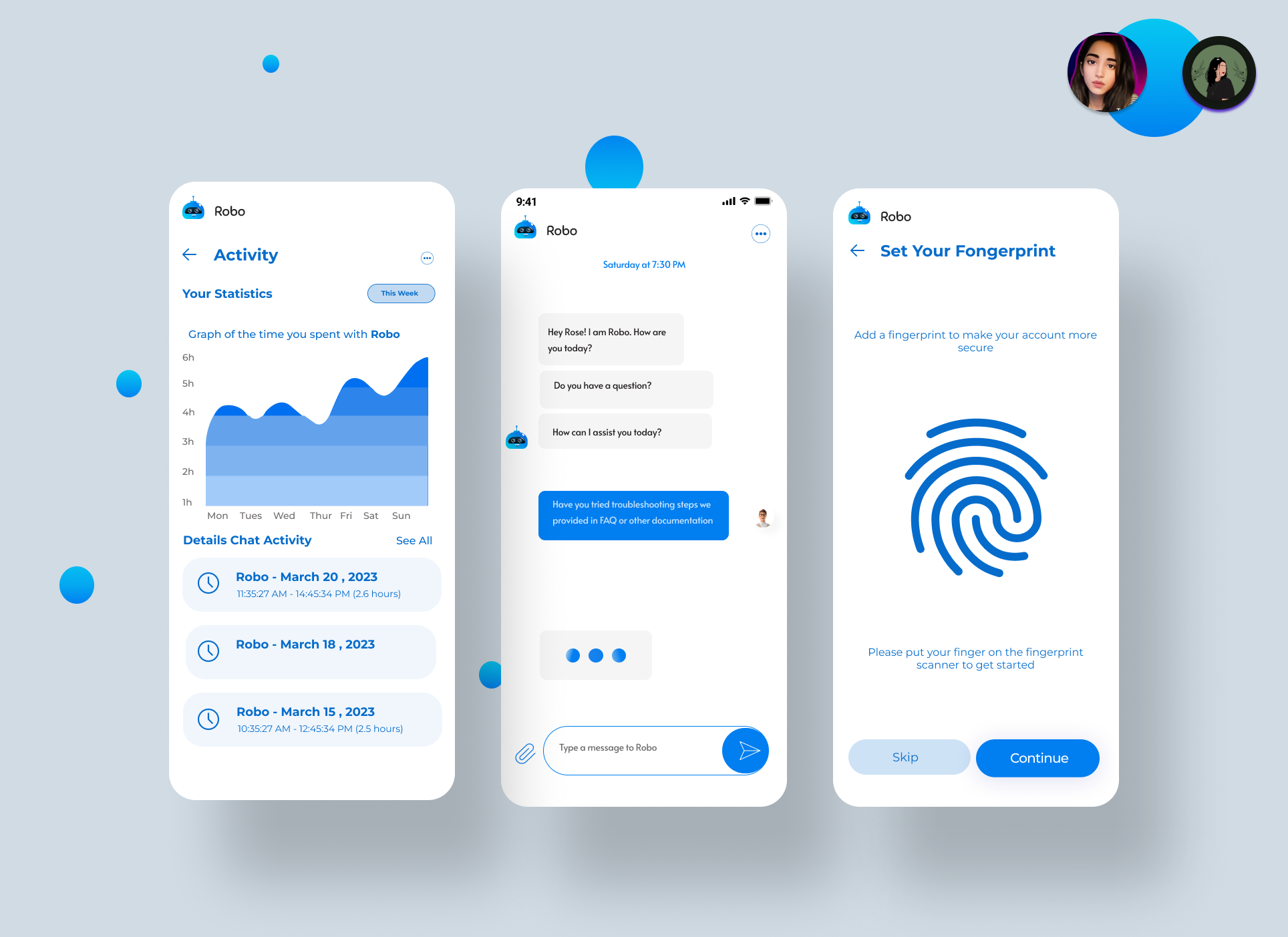 Chatbot app UI Design Figma by Saba Designs on Dribbble