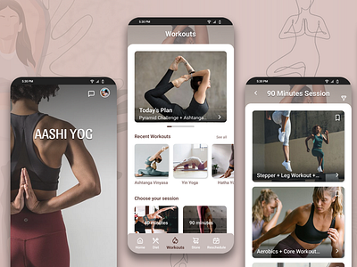 Aashi Yog - Stay Fit at home ui ux