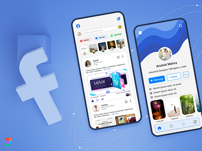 Facebook Mobile App Redesign app design app ui design facebook facebook app facebook redesign figma mobile app mobile app design mobile app ui mobile design mobile ui product design redesign ui ui design uiux user interface visual design