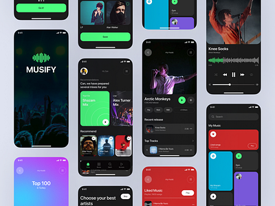 Musify App app app design figma mobil app design mobile music music app ui ui kit user interface ux