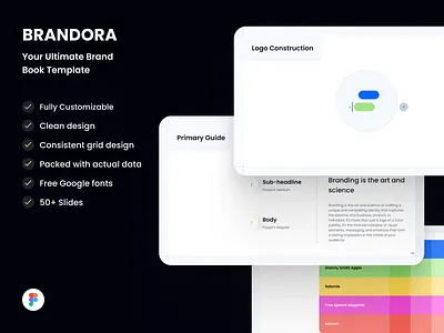 Brandora – Ultimate Brand Book Template brand brand book brand guideline branding logo
