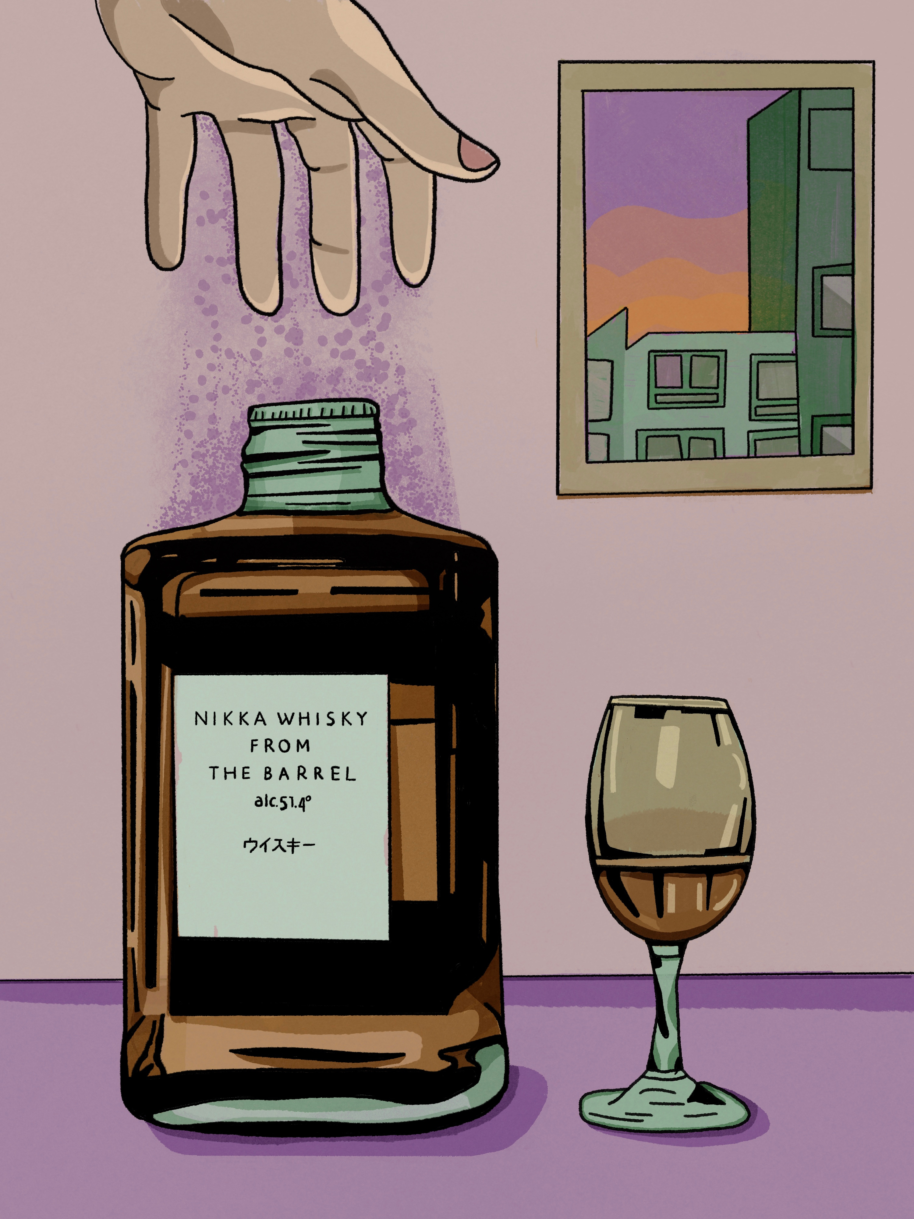 Nikka Whisky From The Barrel alcohol art direction article bar brand branding character character design colorful consumer illustration japanese nikka packaging procreate whiskey whisky