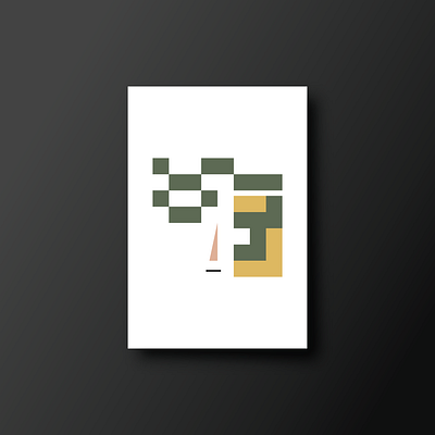 Modern-Face-A-1 character character design face frame illustration line minimal modern modern art pixel pixel art square vector wall