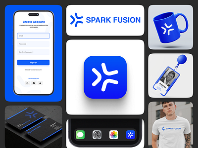 Spark Fusion Brand Identity brand identity brand logo branding figma it comapany logo logo logog design technology logo ui