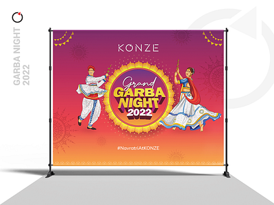 Grand Garba Night backdrop badge branding creativebanner creativestandingbanner creativity garba graphic design idcard logo navratri printbanner printwork pullupbanner standingbanner