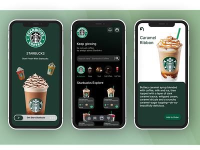 STARBUCKS caramel coffe coffee design green starbucks starbucksdesign store ui uidesign