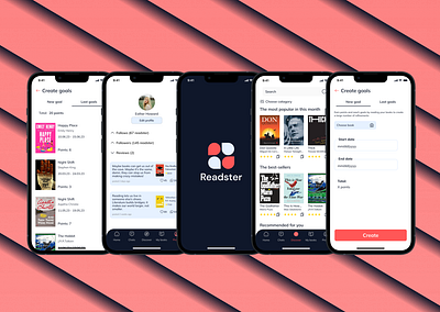 Readster - Social Book App app branding design graphic design illustration logo mobile ui ux webdesign