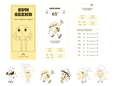 UI Sun Seekr Weather App illustration ui uxdesign weatherapp