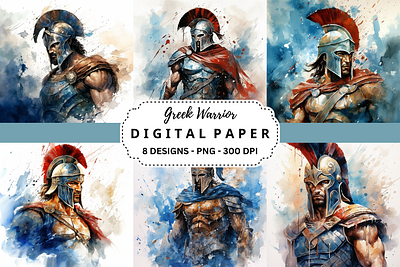 Greek Warrior Watercolor Background tumbler wrap