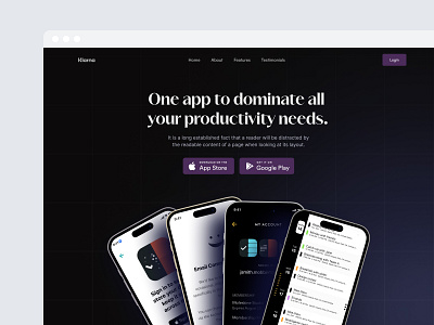 Productivity landing page designfeedback designforgood designinspiration digitaldesign interactiondesign motion graphics ui uiuxdesign userexperience userinterface uxdesigners uxresearch visualdesign wireframing