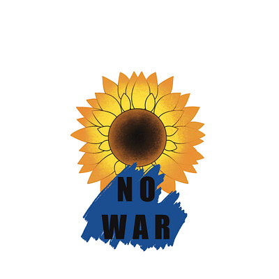 No War art branding flower illustrated logo nowar sun sunglower