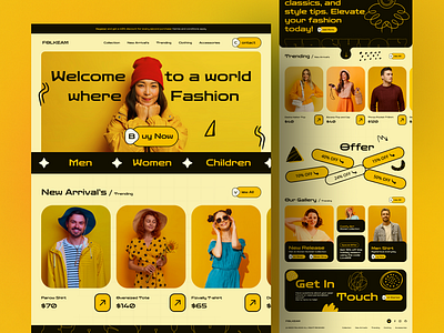 Fashion Landing page branding design fashion fashion landing page homepage landing page landingpage layout modern stylish ui uidesign user experience userinterface ux wear web web design website website design