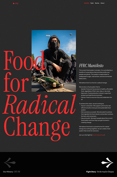 Food for Radical Change food grid layout typography ui