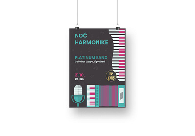 Harmonica Night Poster design graphic design illustration illustrator poster vector vectors
