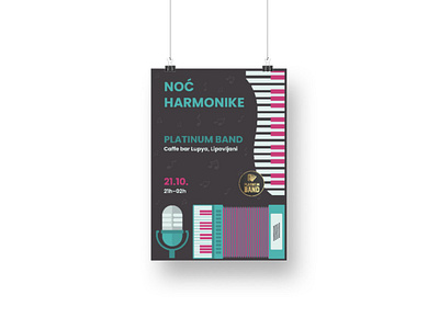 Harmonica Night Poster design graphic design illustration illustrator poster vector vectors