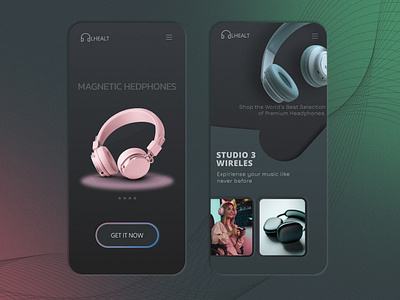 Magnetic Hedphones app design graphic design headphones logo mobile ui