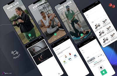 REPEAT ULTIMATE FITNESS 3d animation coach fitnees graphic design motion graphics trend ui uiux ux