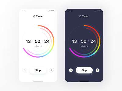 DailyUI 14 | Countdown timer agency app clock countdown daily14 dailyui design designconcept figma interface rainbow theme timer ui uidaily uiux webdesign