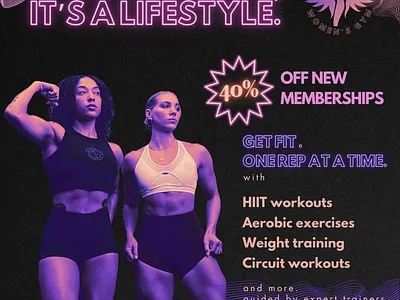 Flier for a women's gym branding graphic design logo