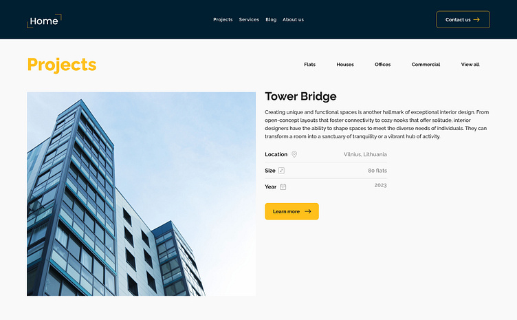 Architecture UI/UX design | Architecture Company by Domas Vaičiulis on ...