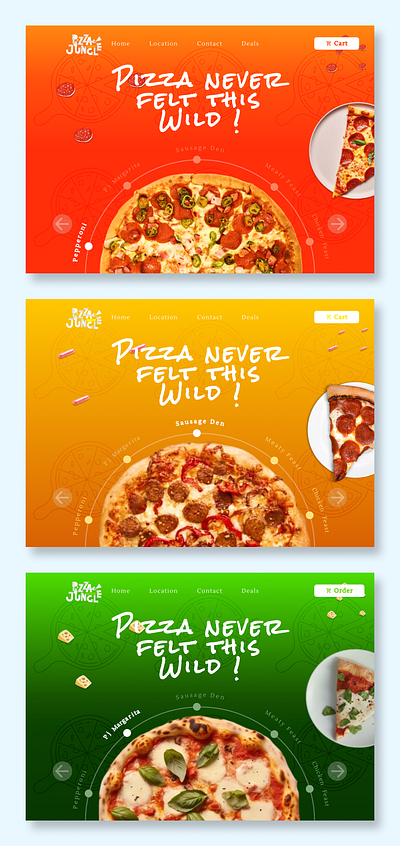 Landing page for a pizza store landing page pizza ui ux web design