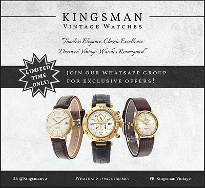 Flier made for a vintage watch seller. advertisement branding flier graphic design poster theme