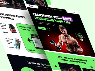 Marco Gym, Fitness Landing Page (2) ahmed somon bodu transformation body branding creative design crossfit fitness gym illustration landing page minimal personal trainer planner price plan sport training uiux website weight loss workout