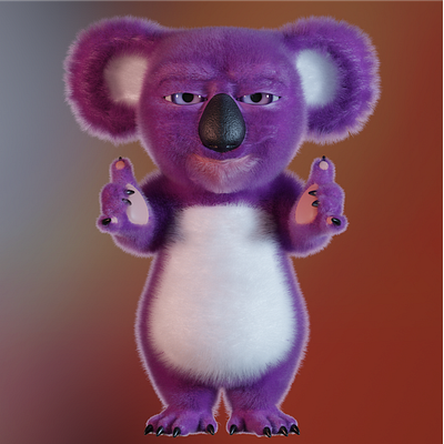 Koala 3d 3d character 3ds max animation blender design maya photoshop unity