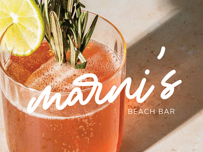 Marni's Beach Bar bar beach beach party brand identity brochure design cocktails design graphic design logo logo design menu design print design restaurant signage website design