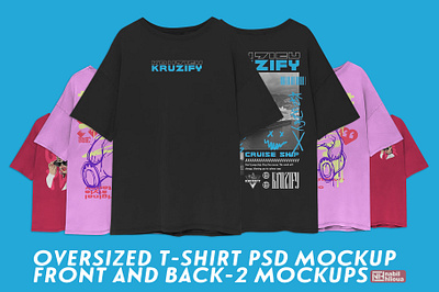 back and front oversize shirt PSD Mockup 2 templates apparel back back and front customizable front merch mock up mockup mockups over size oversize oversized photoshop psd shirt t shirt tee shirt tshirt