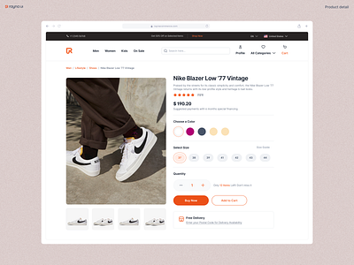 Rayna UI - E-commerce Product detail buttons component component library dashboard dashboard ui design design system ecommerce ecommerce product detail figma design system icons illustration ui ui design web ui website design