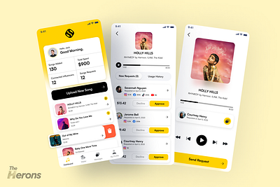 Music Influencers Mobile App app design influencer mobile app design mockup music music player ui uiux