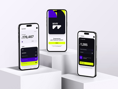 WYR™ - Fintech Design System app ui banking branding design system fintech fintech app minimalistic modern neon product design ui ui kit ux