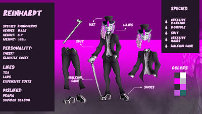 Furry Reference Sheet Design. 3d branding graphic design logo motion graphics ui