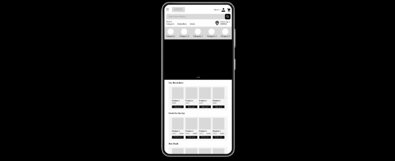 Ecommerce website wireframe design graphic design ui ux vector