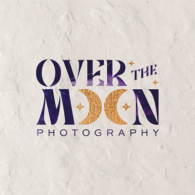 Over the Moon Photography (Halloween Design #1) brand design brand identity branding design gold halloween icon illustrator logo logo design mockup moon october photo photography photoshoot photoshop purple stars witch