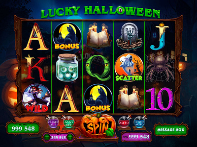 The Main UI design for the casino game "Lucky Halloween" design digital art digital design gambling gambling art gambling design gambling illustration game art game design graphic design halloween slot halloween symbols halloween ui reels reels design reels development slot design slot game reels slot machine ui design