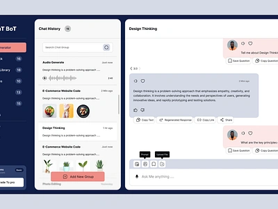 Chat Bot chat chat bot chatbot dashboard design figma message ui ux web design website