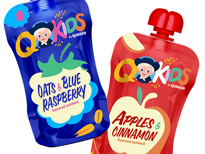 quaker innovation: q-kids by quaker branding illustration logo logo design packaging design shopper marketing typography