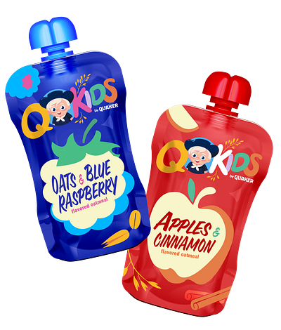 quaker innovation: q-kids by quaker branding illustration logo logo design packaging design shopper marketing typography